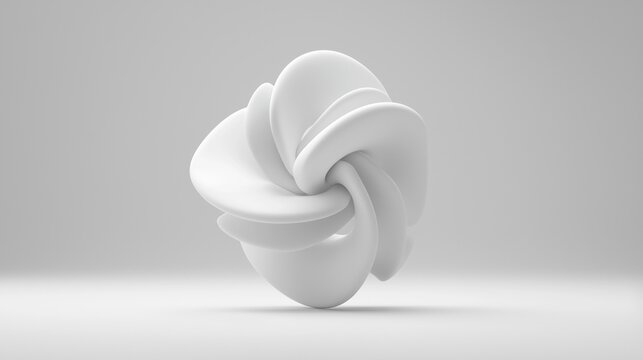 Abstract white sculpture with organic shapes.