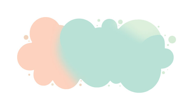 Pink and sky blue color cloud Isolated on transparent background