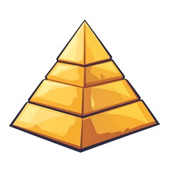 Wall Mural - golden pyramid structure with geometric layers and smooth finish