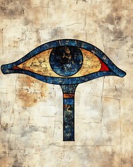 Wall Mural - ancient egyptian eye symbol on textured background for art