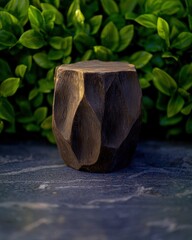 Poster - A unique wooden object resting on a table showcasing natural grain and craftsmanship for home decor