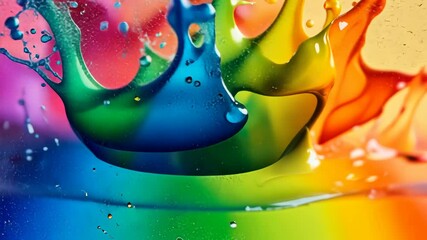 Poster - Vibrant liquid splashes create a kaleidoscope of colorful waves