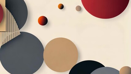 Poster - Abstract geometric circles in motion with dynamic color transitions and overlapping shapes