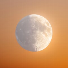 Poster - Captivating full moon shining brightly against the dark night sky with ethereal clouds and stars