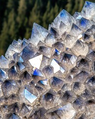 Poster - Sparkling pile of colorful crystals shimmering under bright light with vivid rainbow hues