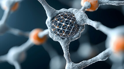Poster - an artistic macro image of molecular structures. this visual can be used in science education promot