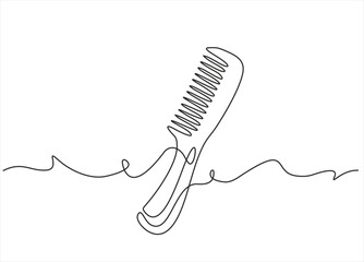 Poster - Comb Continuous one Line Icon	