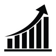 © Fahimaakter - Growing graph vector, Business chart with arrow, silhouette vector illustration isolated on white background