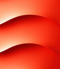 Poster - Striking red background featuring a gentle wave creating a bold visual statement for modern art