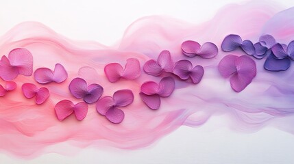 Poster - Pink Purple Flower Petals Abstract Artistic Painting Soft Pastel Color Background Floral Design Romantic Delicate Texture Elegant Feminine Art Print  