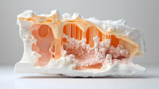 An abstract art piece resembling organic structures like bone or coral. It could be used to educate on biological forms or for a unique decorative object.
