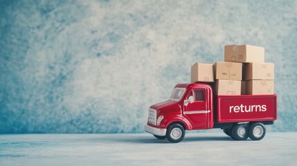 Poster - under 200 characters): A red toy truck labeled 
