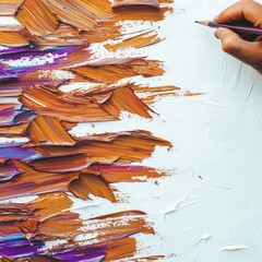 Poster - Talented artist painting on white surface with vibrant colors and expressive techniques in studio