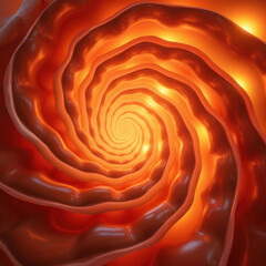 Poster - mesmerizing spiral pattern with warm orange hues creates captivating visual effect, evoking sense of depth and movement