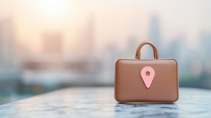 Poster - Location Business and Office Location Map pin marker with a briefcase icon, focus on business and office locations