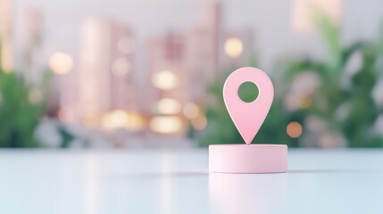 Poster - Location Business and Office Location Map pin marker with a factory icon, focus on industrial and manufacturing locations