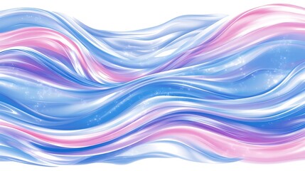 Poster - Elegant flowing ribbons with soft pastel colors and shimmering highlights
