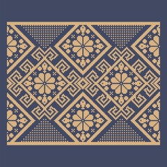 Naklejka na meble Ukrainian border pattern element. Stencil for block print or tattoo design. Floral geometric decor.
