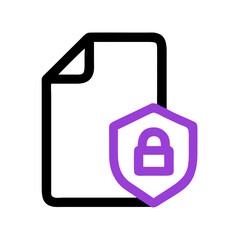 Fototapete - simple icon of a document with a purple lock,indicating a secured or private file for websites or blogs discussing data security,privacy,or file protection