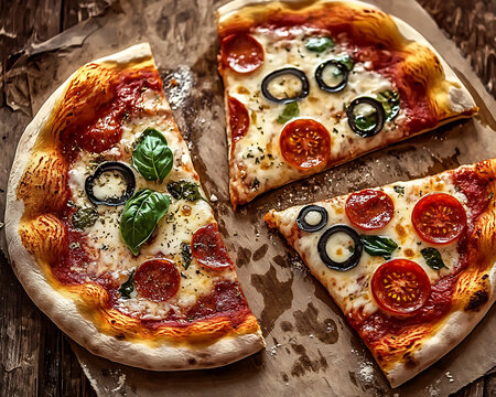 Pizza with breadsticks
