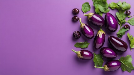 Poster - Monochromatic color scheme with eggplants on matching soft purple background