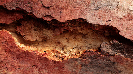 Poster - Close up of eroded rock formation texture background for geology and earth science study material use