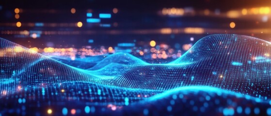 Aufkleber - digital wave abstract background