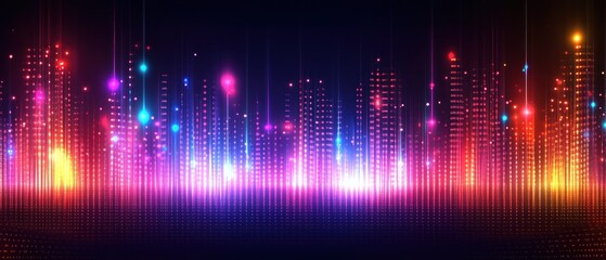 Poster - abstract cityscape sound wave