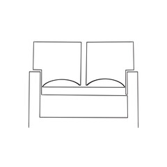 Fototapete - Sofa icon vector. sofa sign and symbol. furniture icon.continuous line drawing  