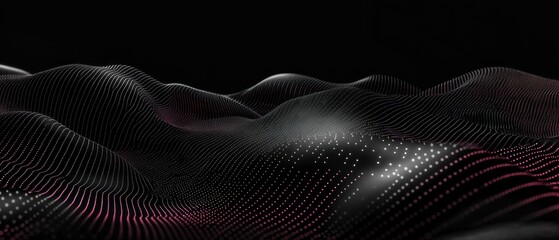 Poster - abstract wavy lines and dots pattern