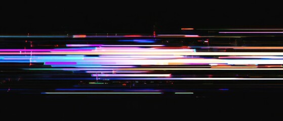 Poster - abstract colorful lines on dark background