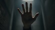 © Candra - AI image depicting a silhouetted hand reaching upwards towards a bright beam of light in a dark, atmospheric tunnel/space.