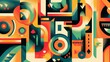 © papah - Geometric abstract design with vibrant colors and various shapes