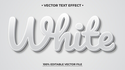 Poster - 3d White Embossed Vector text style effect, Editable Text Effect