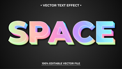 Poster - Editable text style effect - Space text style theme Holographic text