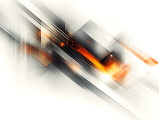 Poster - Abstract Geometric Design with Orange and Gray Hues