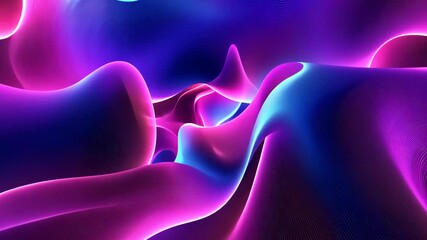 Poster - Neon waveforms dance: vibrant colorful fluid motion with dynamic light patterns