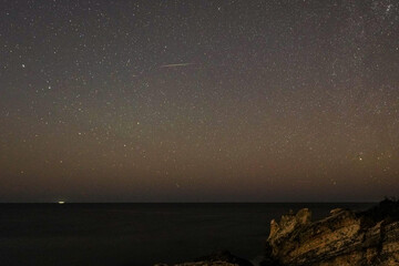 stars and comet at sky