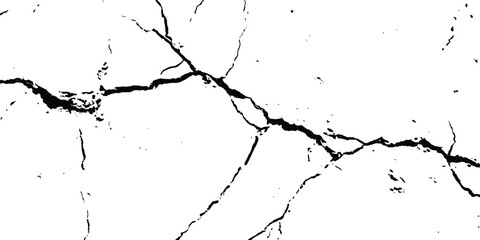 Poster - Cracks concrete wall texture white and black. Grungy, grunge effect, grunge texture, dry land crack effect,