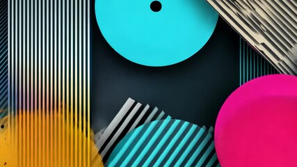 Poster - Colorful geometric objects in kinetic motion: dynamic patterns and shapes interplay