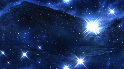 starry night sky with shimmering celestial bodies.