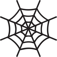 Poster - Spider web, geometric design, black and white, minimal, symmetrical, arachnid, Halloween, spooky, vector graphic, line art, intricate pattern, radial structure