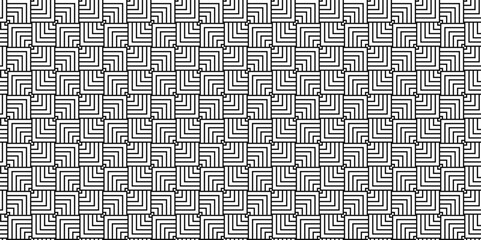 Poster - abstract overlapping vector white and gray pattern wave lines fabric square line background. seamles