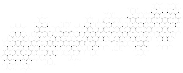 Poster - Genetic engineering and molecular structure, hexagon DNA network, science chemical and biotechnology concept, innovation technology, healthcare, and medicine design.