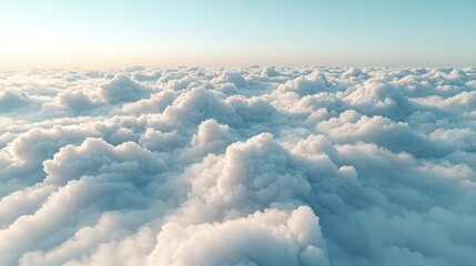Wall Mural - Cloudy Sky Aerial view of thick clouds and blue sky above