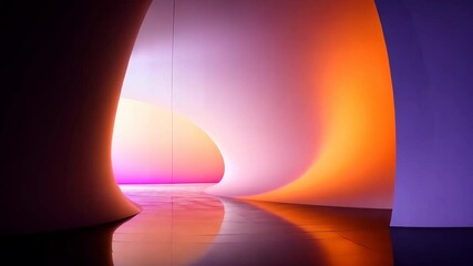 Poster - Ethereal light and shadow play in abstract architectural space