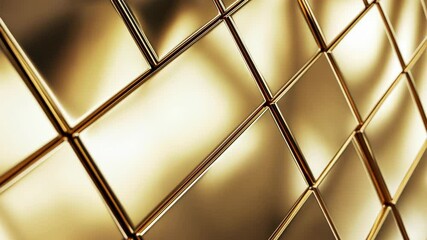 Poster - Dynamic golden geometric pattern reflecting light in motion