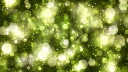 Poster - Sparkling green bokeh background