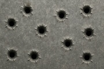Poster - Perforated Surface with Simple Hole Patterns on Gray Texture
