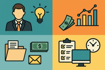 Poster - Simple Abstract Graphic for Business and Finance Conceptual Themes